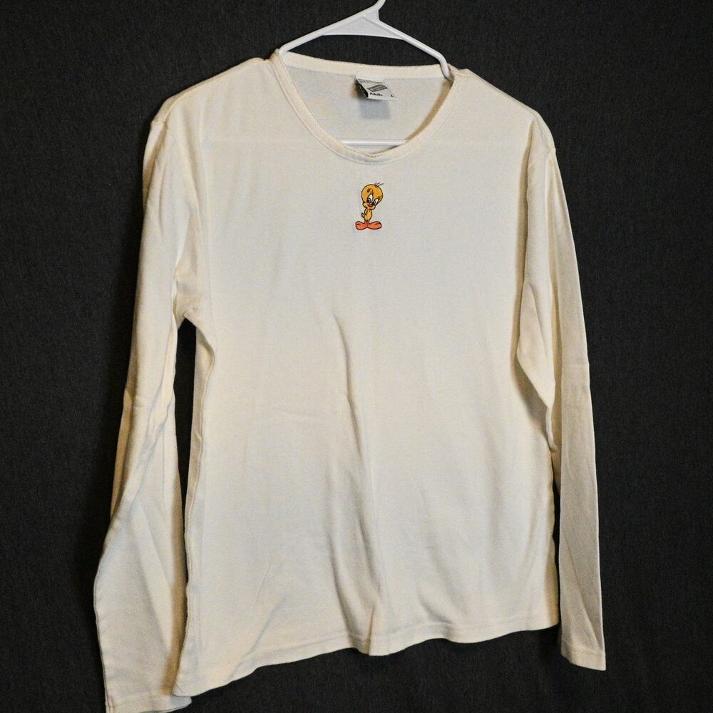VINTAGE Warner Bros Adult L Tweety Bird Long Sleeve Shirt 1990's VTG